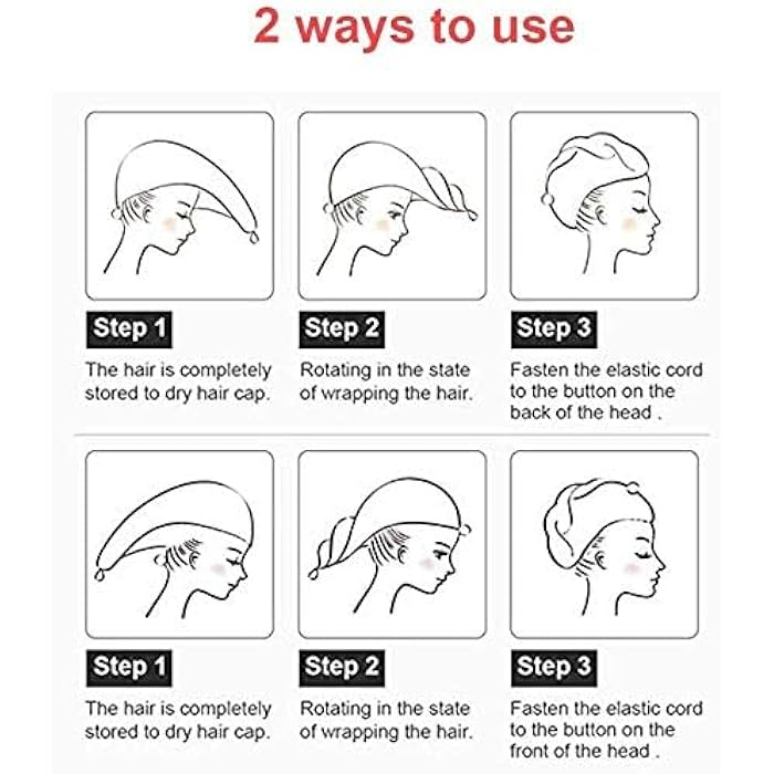 Goodern Hair Towel Wrap Turban Coral Fleece Microfiber Hair Drying Towels, Quick Magic Hair Dry Hat Cap Twist Head Towel with Button,quick Dry Super Absorbent for Long & Curly Hair,anti-frizz [3pack] - Image 3